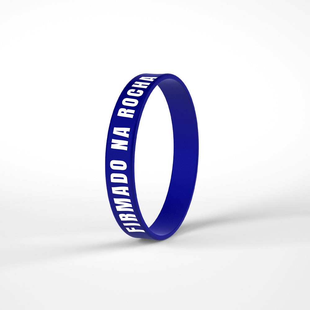 Pulseira de Silicone Azul Royal | Firmado na Rocha