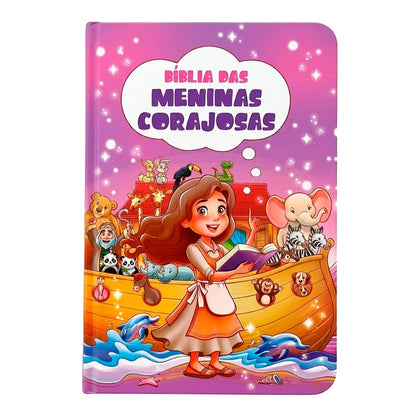 Bíblia das Meninas Corajosas | NVA | Full Color | C/ Harpa | Lilás