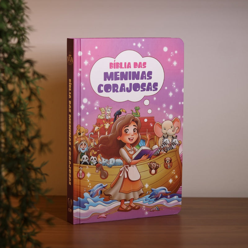Bíblia das Meninas Corajosas | NVA | Full Color | C/ Harpa | Lilás
