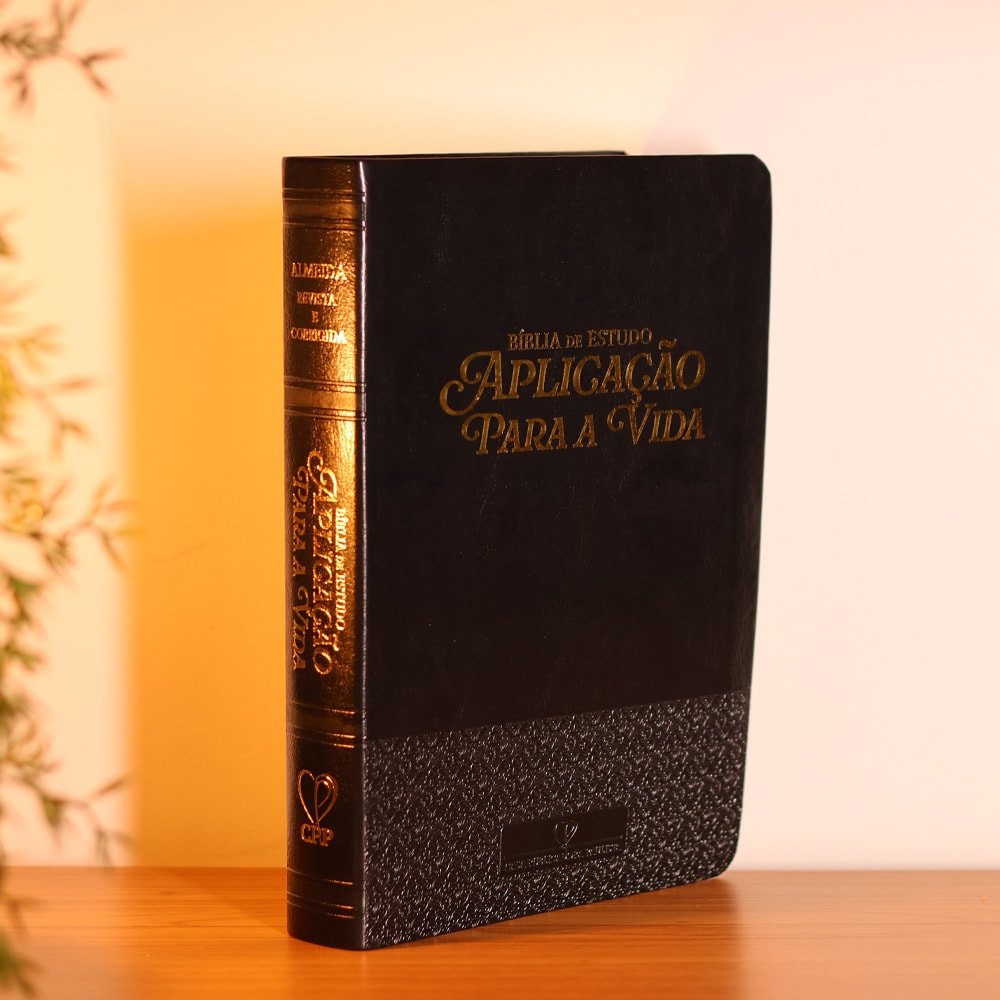 Bíblia de Estudo Aplicação Para Vida | ARC | Full Color | Capa PU Luxo Preta