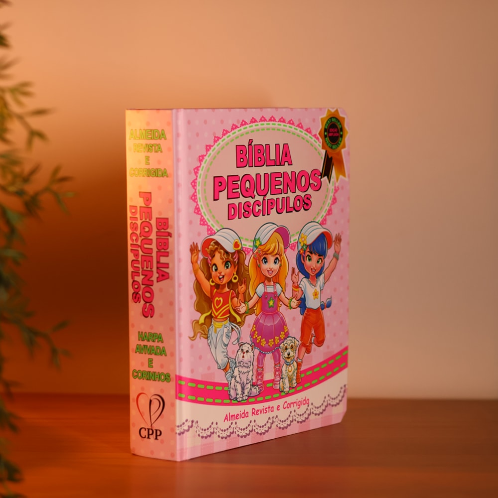 Bíblia Pequenos Discípulos | ARC | Letra Normal | Capa Dura Rosa | Edição Ampliada