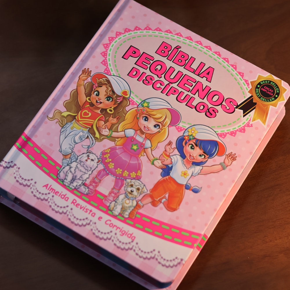 Bíblia Pequenos Discípulos | ARC | Letra Normal | Capa Dura Rosa | Edição Ampliada
