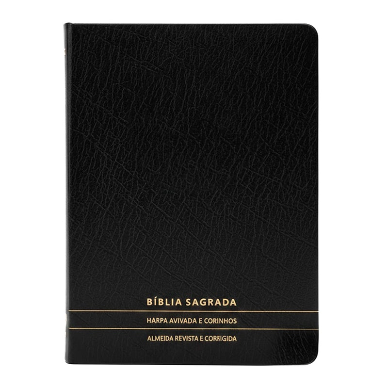 Bíblia Slim | Letra Normal | ARC | C/ Harpa e Corinhos | Capa Premium Luxo Minimalista Preta