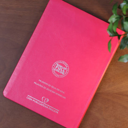 Bíblia Slim | Letra Normal | NVA | Capa Premium Ramo de Flores Pink