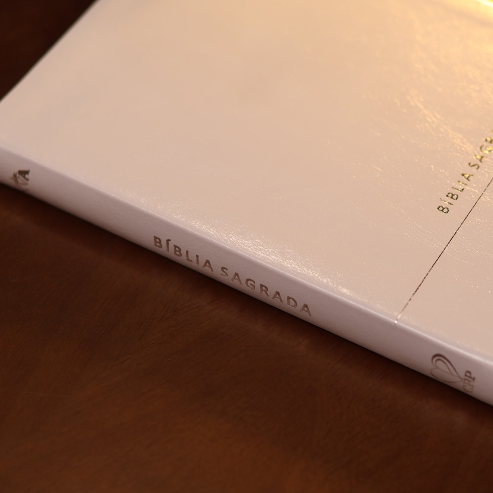 Bíblia Slim | Letra Normal | NVA | Capa Premium Luxo Minimalista Branca