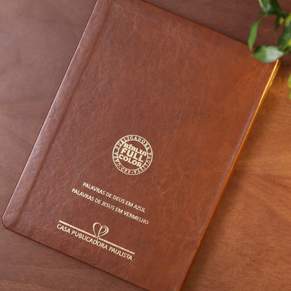 Bíblia Slim | Letra Normal | NVA | Capa Premium Luxo Minimalista Marrom