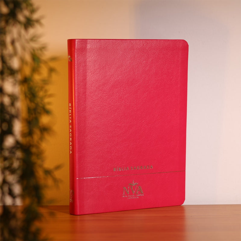 Bíblia Slim | Letra Normal | NVA | Capa Premium Luxo Minimalista Pink
