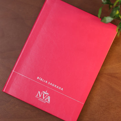 Bíblia Slim | Letra Normal | NVA | Capa Premium Luxo Minimalista Pink
