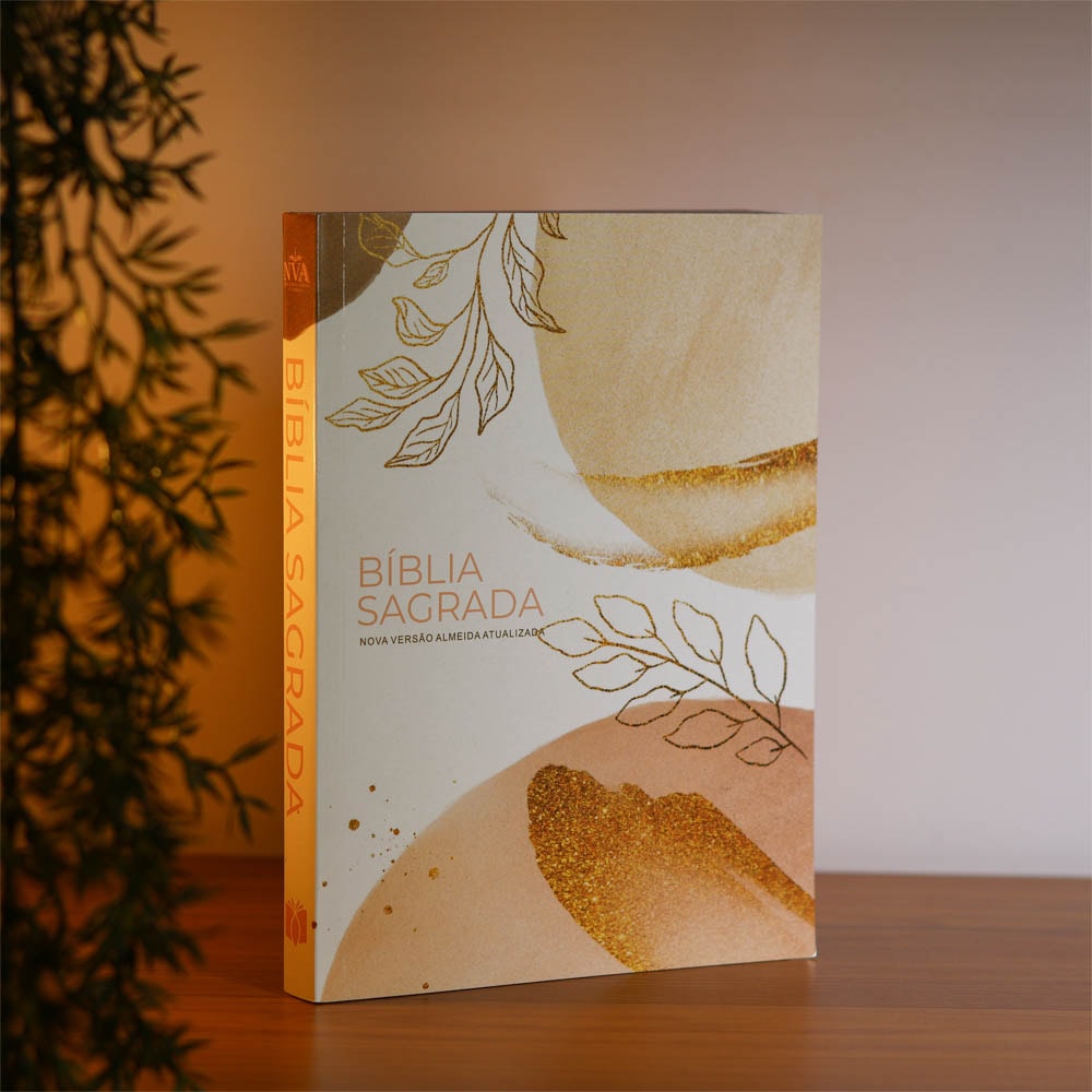 Bíblia Sagrada Brush e Folhas | NVA | Capa Brochura