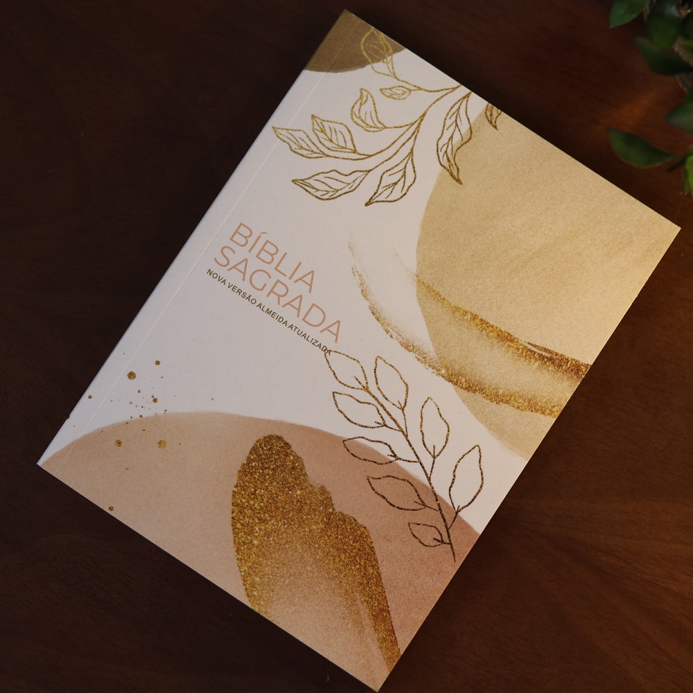 Bíblia Sagrada Brush e Folhas | NVA | Capa Brochura