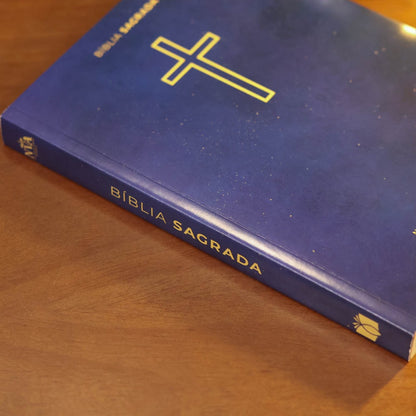 Bíblia Sagrada Salvos Pela Graça | NVA | Capa Brochura Azul