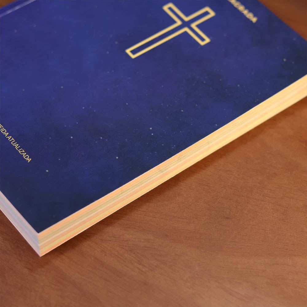 Bíblia Sagrada Salvos Pela Graça | NVA | Capa Brochura Azul