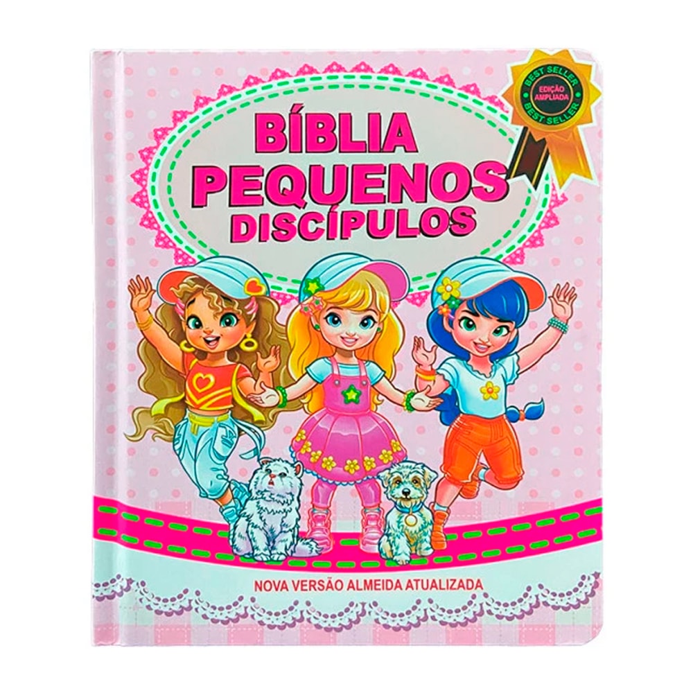 Bíblia Pequenos Discípulos | NVA | Letra Normal | Capa Dura Rosa