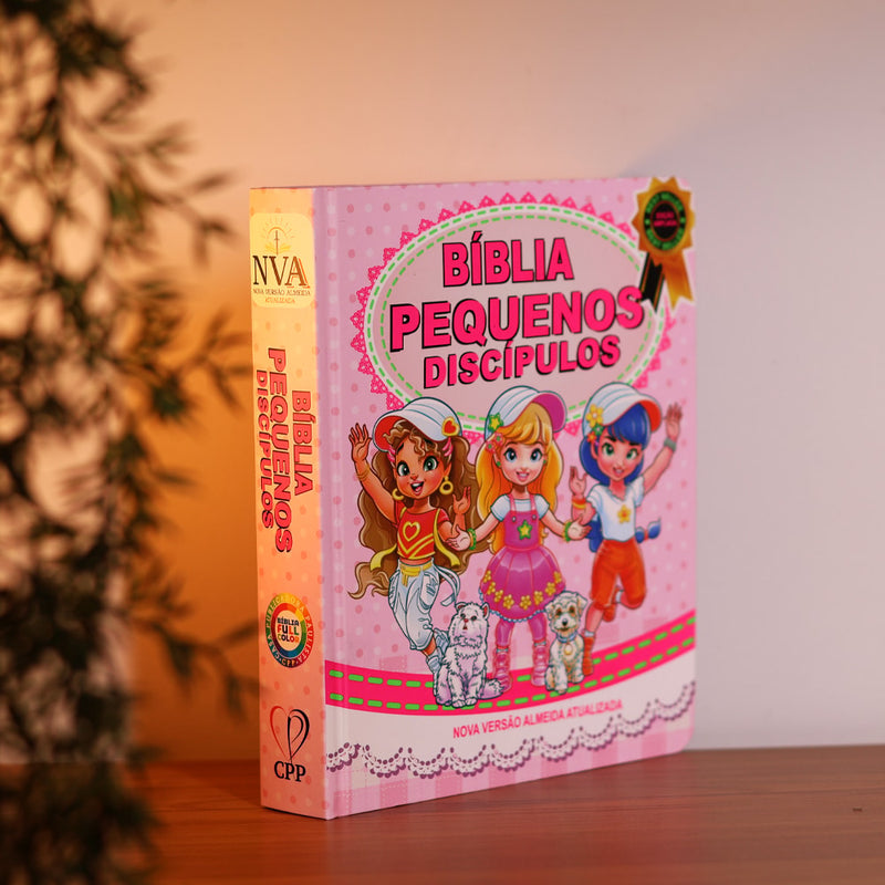 Bíblia Pequenos Discípulos | NVA | Letra Normal | Capa Dura Rosa
