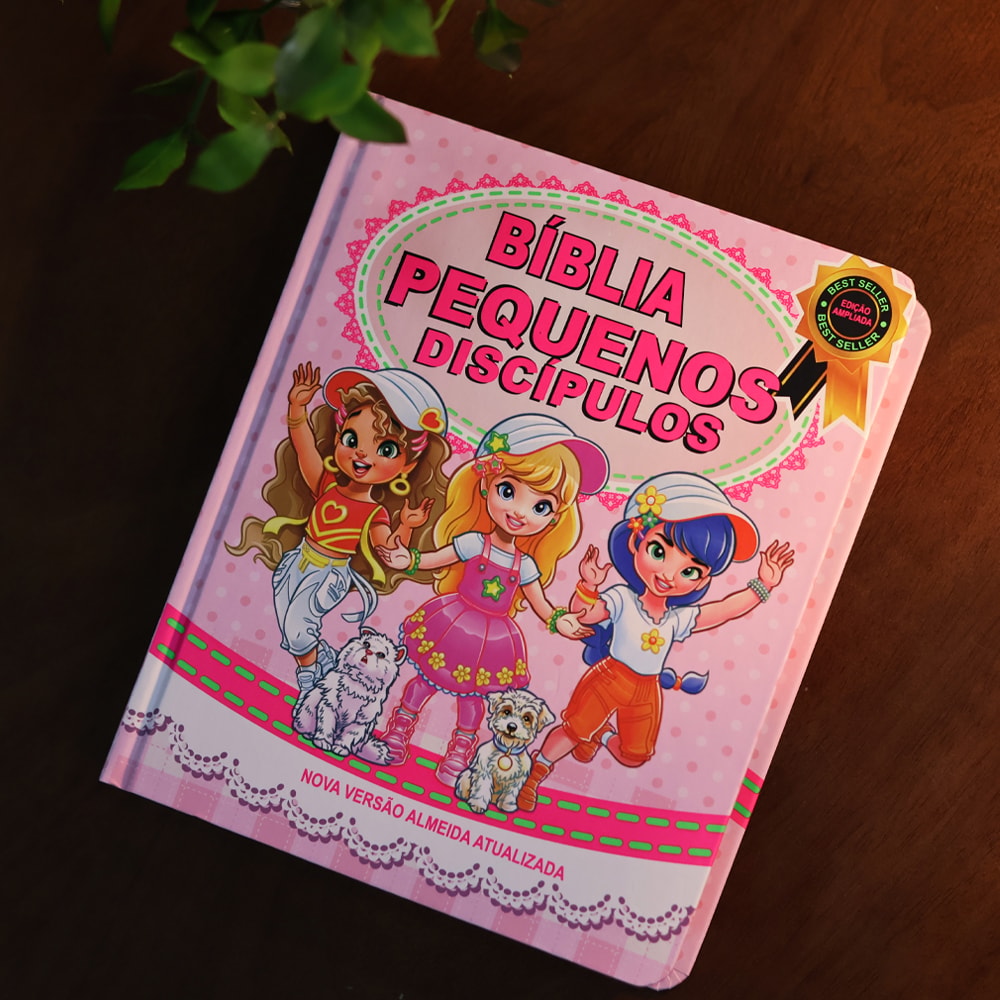 Bíblia Pequenos Discípulos | NVA | Letra Normal | Capa Dura Rosa