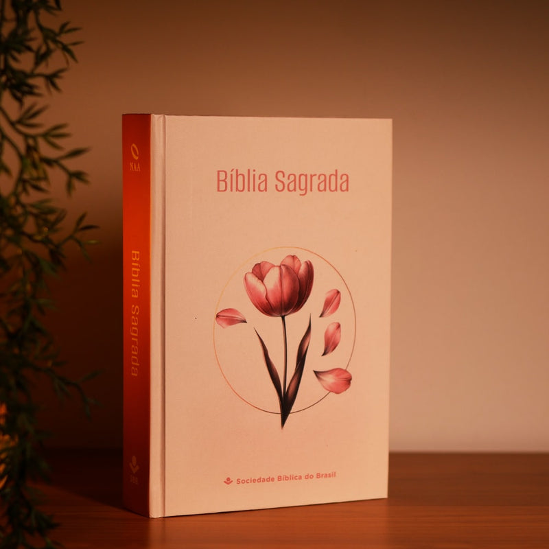 Bíblia Sagrada Tulipa | NAA | Capa Dura Rosa