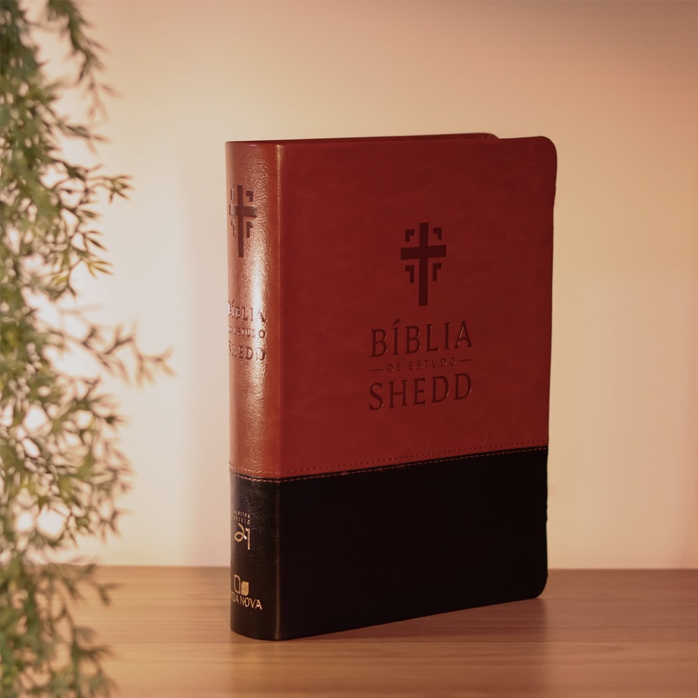 Bíblia de Estudo Shedd | A21 | Couro Sintético Marrom e Preto