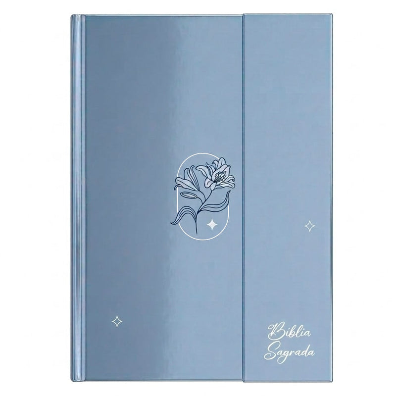 Bíblia Sagrada Minimalista Azul | ARC | Letra Gigante | Harpa e Corinhos | Capa Dura Carteira