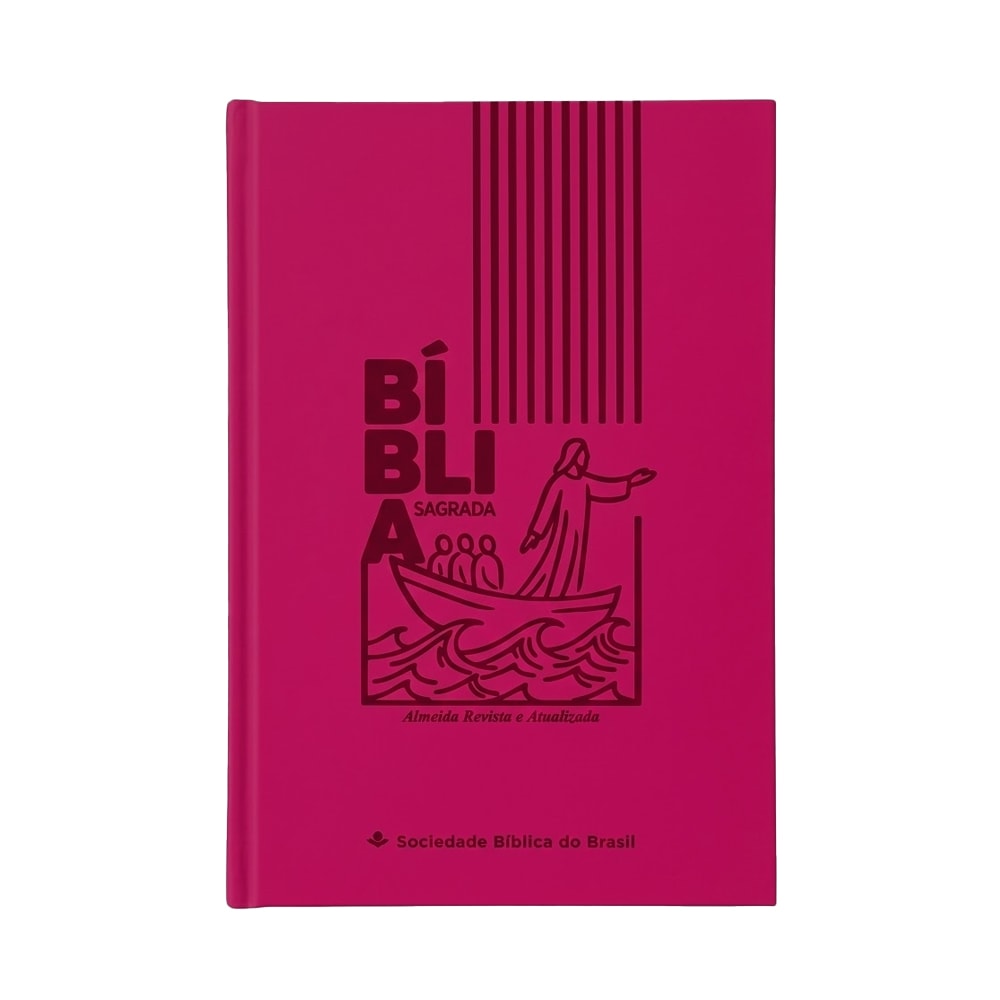 Bíblia Sagrada Jesus no Barco | ARA | Capa Dura Pink