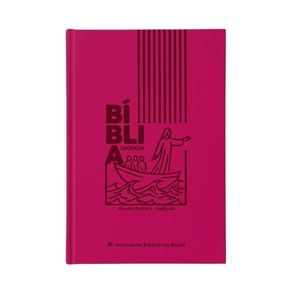 Bíblia Sagrada Jesus no Barco | ARA | Capa Dura Pink