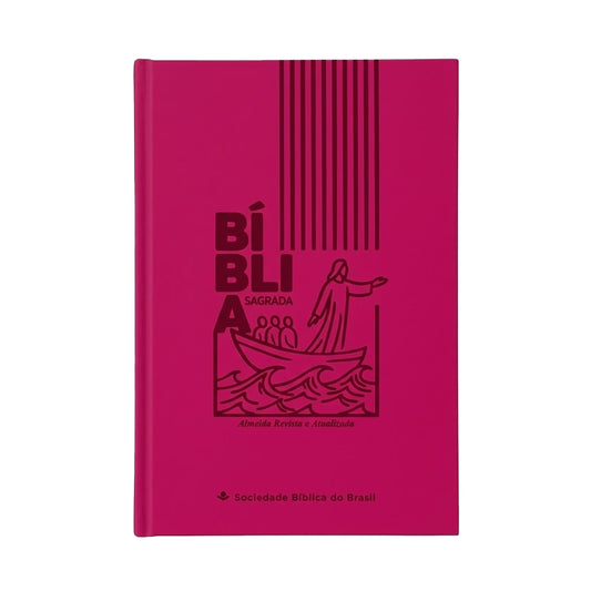 Bíblia Sagrada Jesus no Barco | ARA | Capa Dura Pink