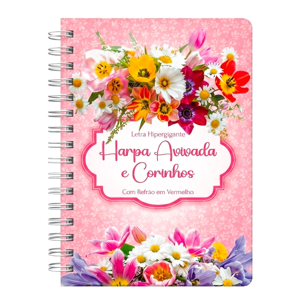 Harpa Avivada e Corinhos Flores Rosa | Letra Hipergigante | Capa Dura
