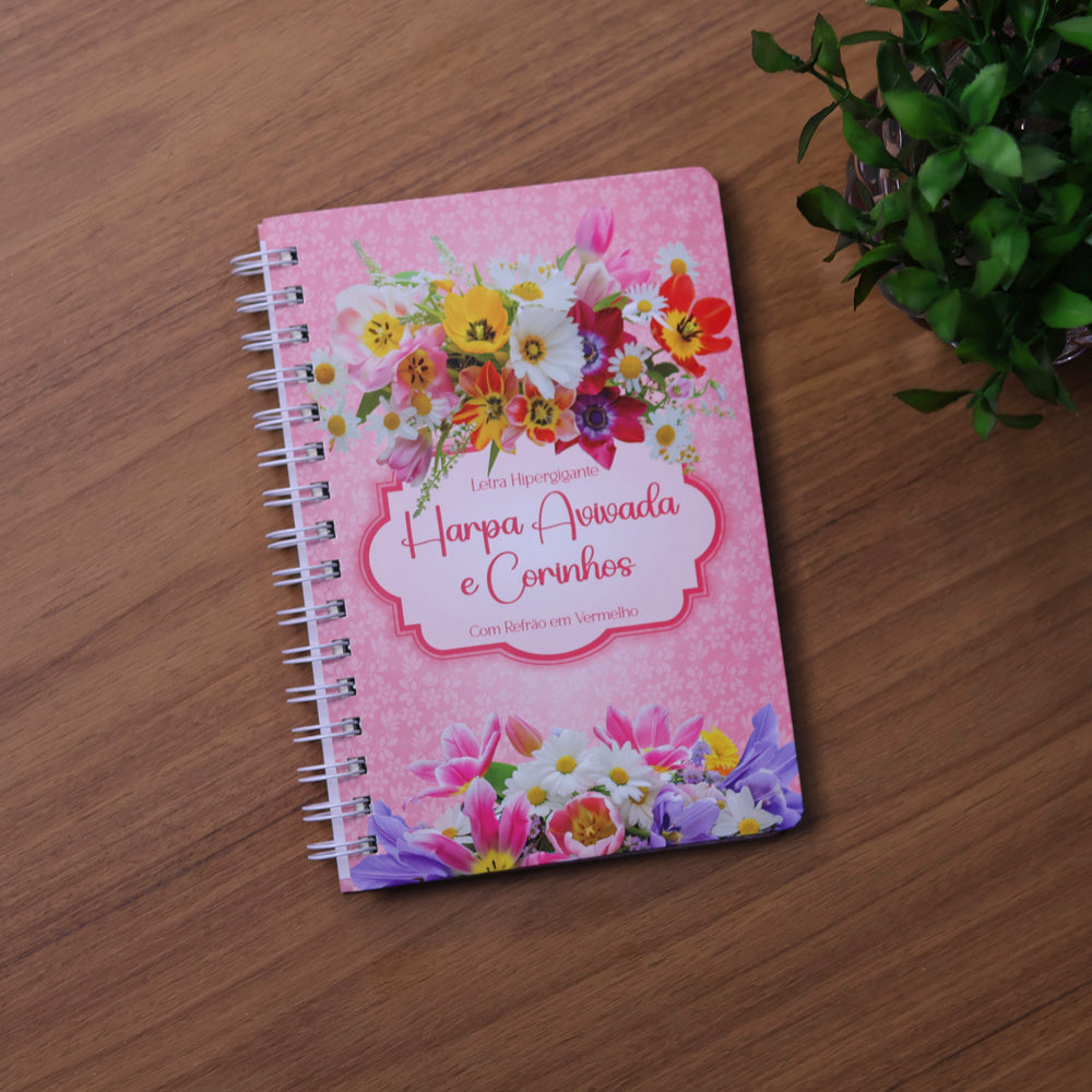 Harpa Avivada e Corinhos Flores Rosa | Letra Hipergigante | Capa Dura