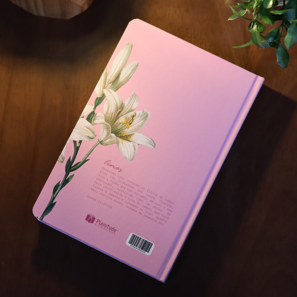 Bíblia Sagrada Lírios | NVI | Letra Maior | Capa Dura Rosa