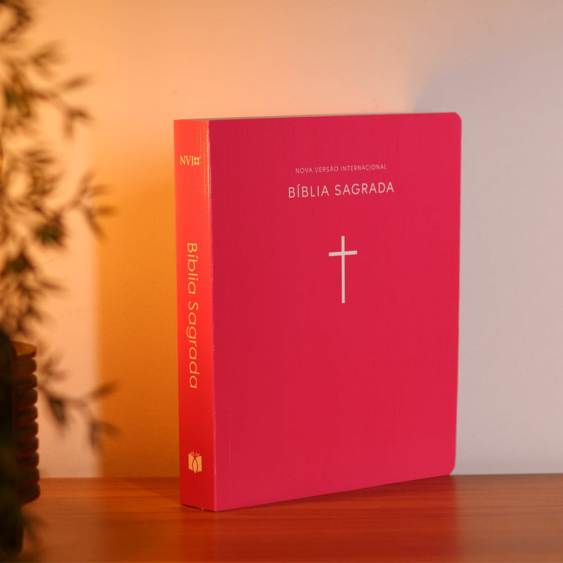 Bíblia Sagrada | NVI | Capa Brochura Cruz Rosa