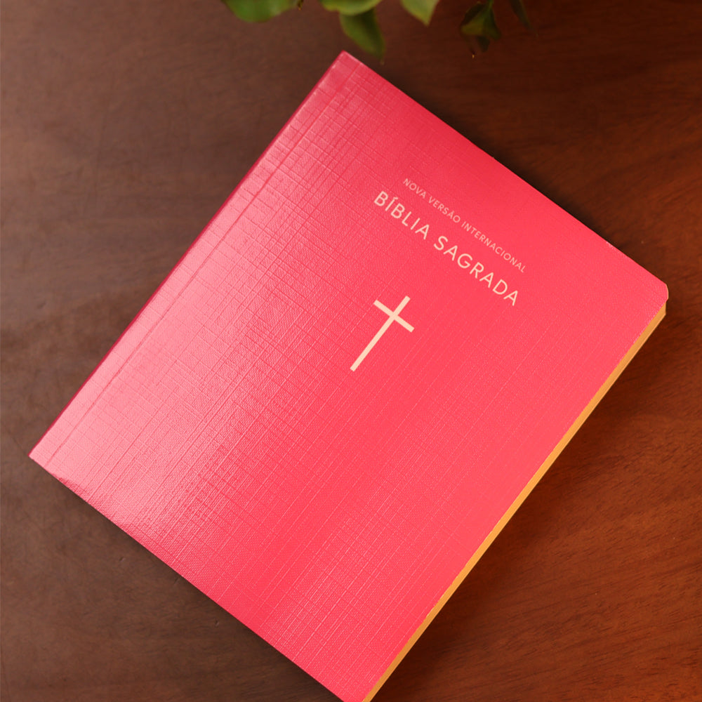 Bíblia Sagrada | NVI | Capa Brochura Cruz Rosa