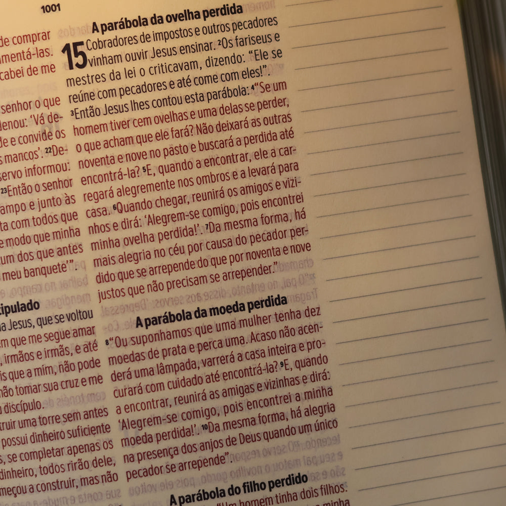 Bíblia Sagrada Leia e Anote Jardim | NVT | Letra Grande | Capa Luxo Marrom