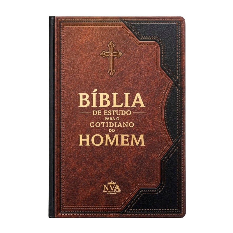 Bíblia de Estudo Para o Cotidiano do Homem | NVA | Full Collor | Capa Dura Bicolor