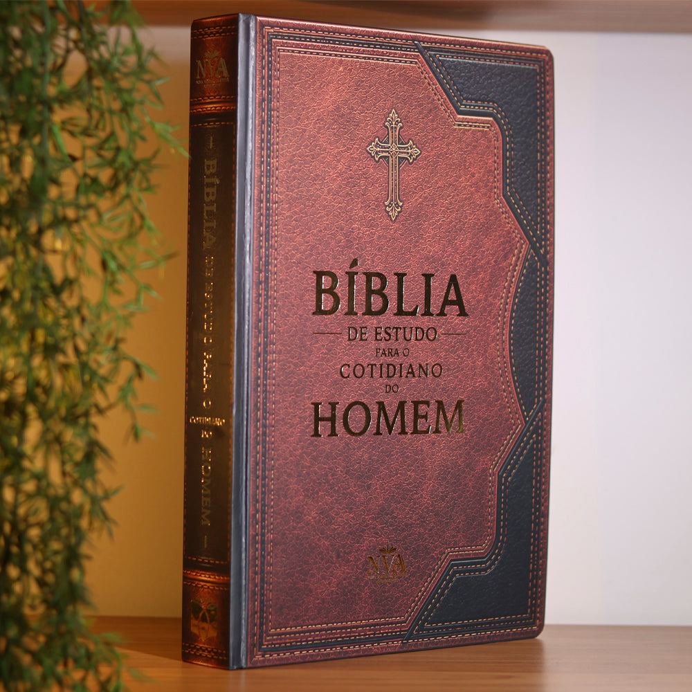 Bíblia de Estudo Para o Cotidiano do Homem | NVA | Full Collor | Capa Dura Bicolor