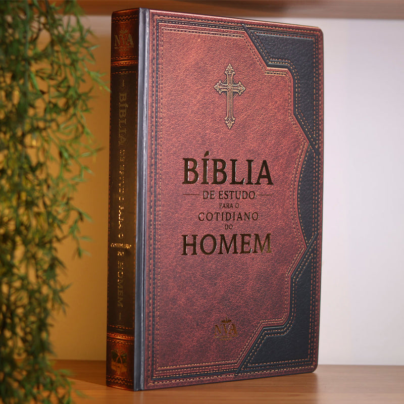Bíblia de Estudo Para o Cotidiano do Homem | NVA | Full Collor | Capa Dura Bicolor