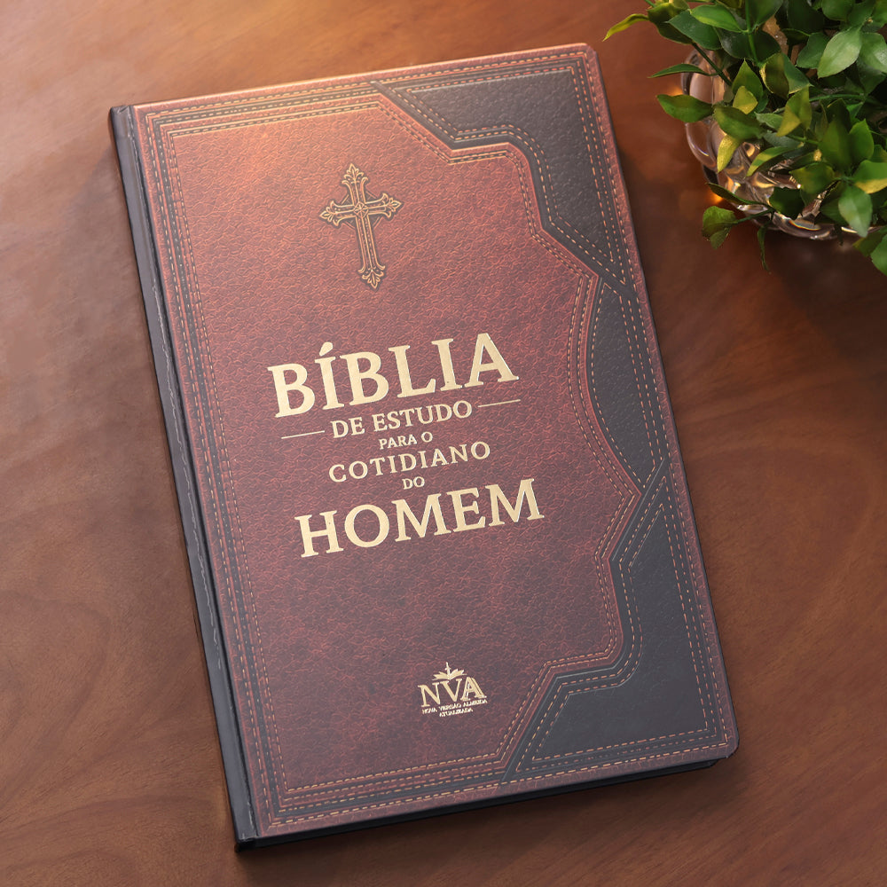 Bíblia de Estudo Para o Cotidiano do Homem | NVA | Full Collor | Capa Dura Bicolor
