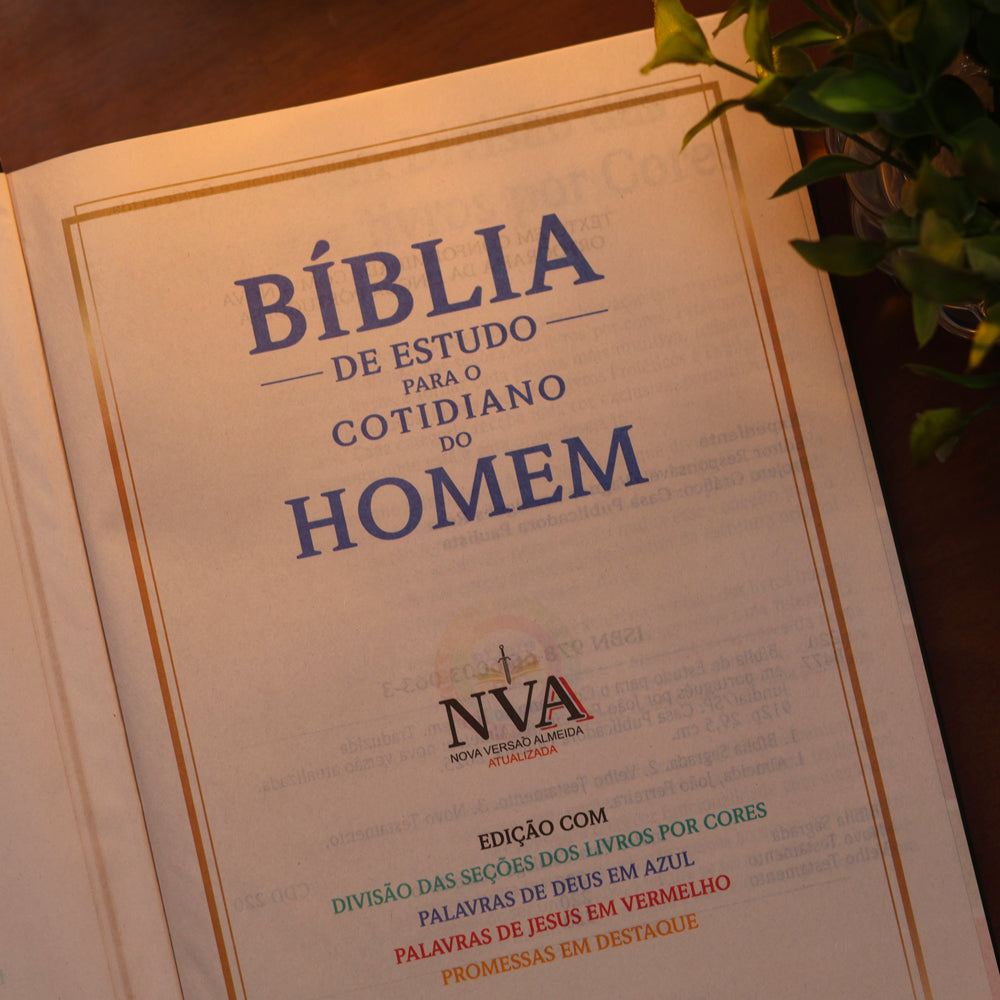 Bíblia de Estudo Para o Cotidiano do Homem | NVA | Full Collor | Capa Dura Preta