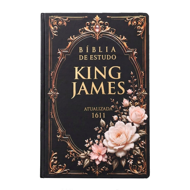 Bíblia de Estudo King James 1611 | KJA 400 Anos| Full Collor | Capa Dura Preta Com Rosas