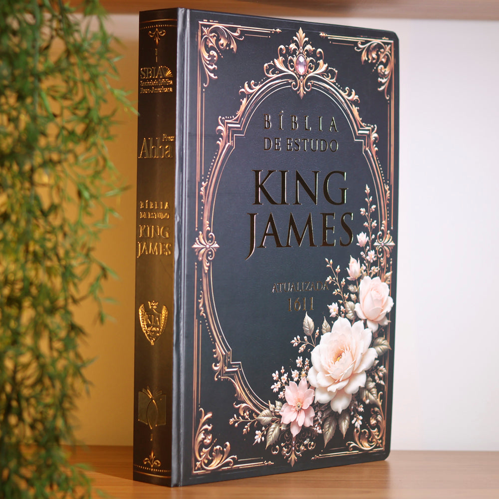 Bíblia de Estudo King James 1611 | KJA 400 Anos| Full Collor | Capa Dura Preta Com Rosas