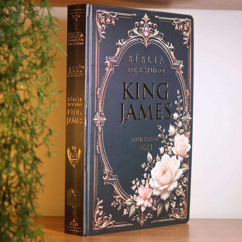 Bíblia de Estudo King James 1611 | KJA 400 Anos| Full Collor | Capa Dura Preta Com Rosas