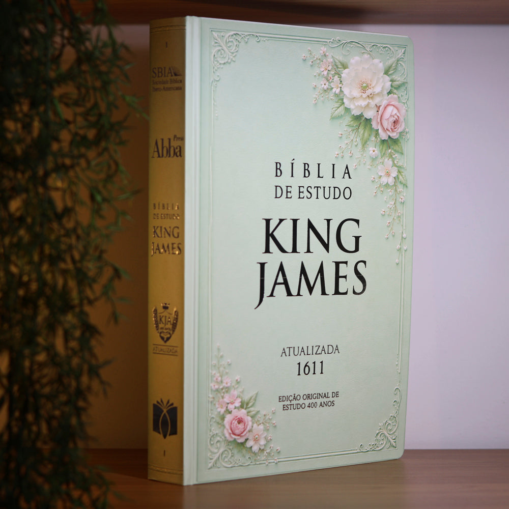 Bíblia de Estudo King James 1611 | KJA 400 Anos| Full Collor | Capa Dura Verde Floral