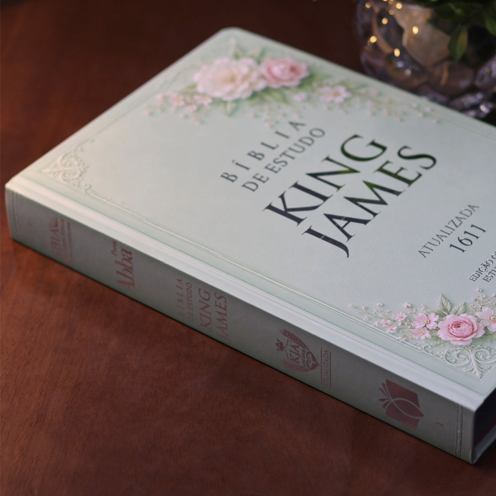 Bíblia de Estudo King James 1611 | KJA 400 Anos| Full Collor | Capa Dura Verde Floral