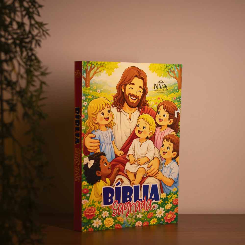 Bíblia Sagrada Jesus e Crianças | NVA | Full Color | Capa Brochura
