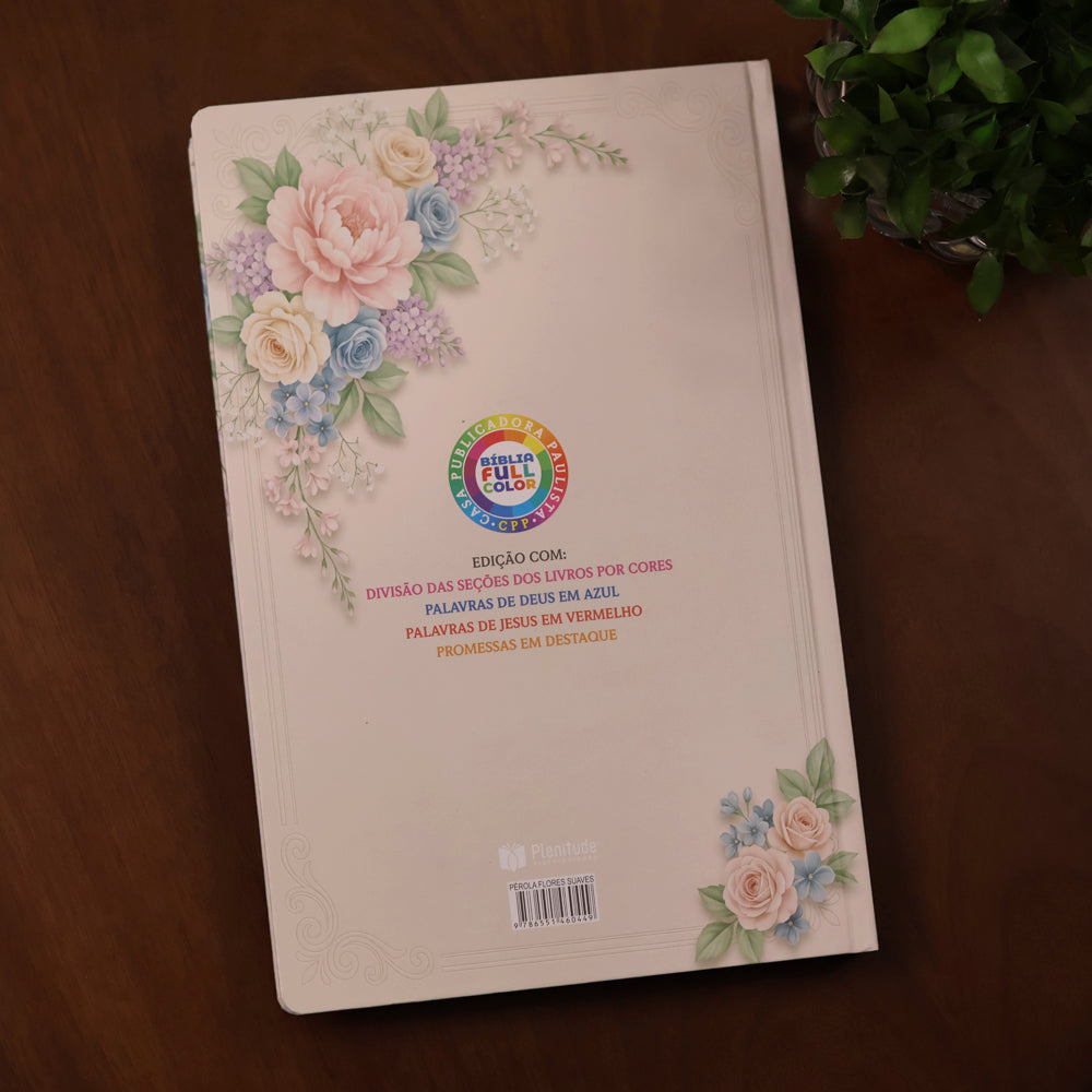 Bíblia de Estudo King James 1611 | KJA 400 Anos | Full Collor | Capa Dura Pérola Flores Suaves