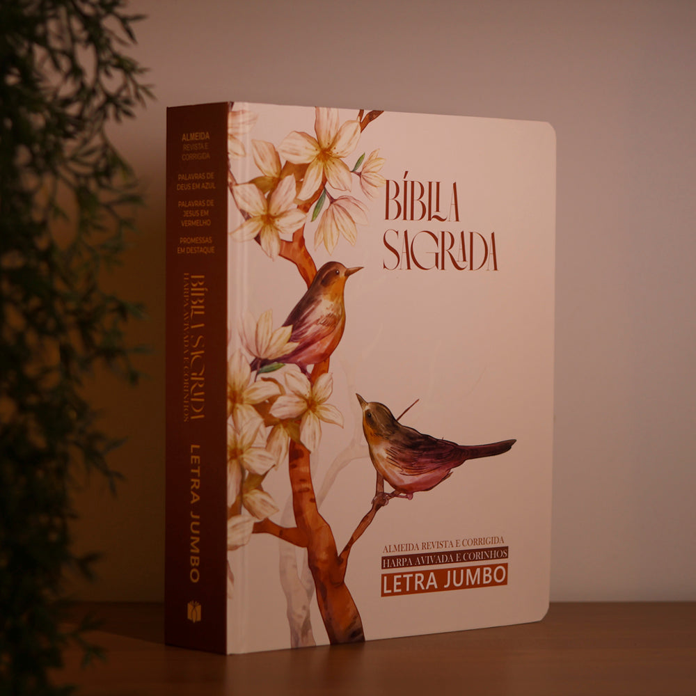 Bíblia Sagrada | ARC | Harpa Avivada e Corinhos | Jumbo | Capa Dura Pássaros