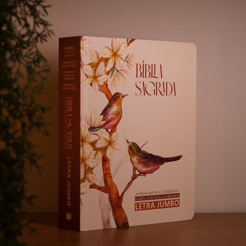 Bíblia Sagrada | ARC | Harpa Avivada e Corinhos | Jumbo | Capa Dura Pássaros
