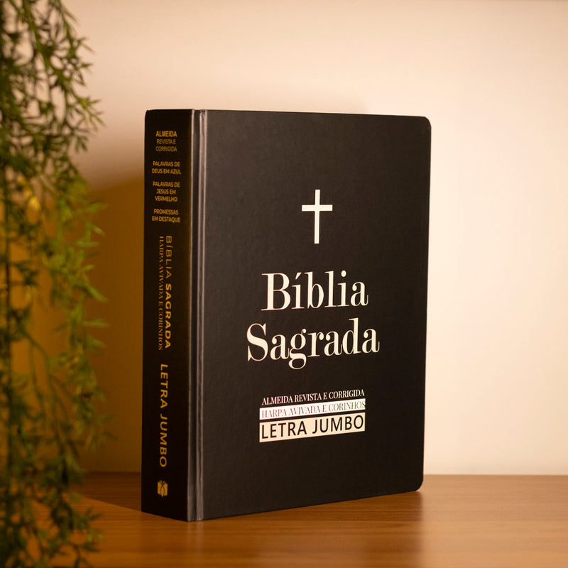 Bíblia Sagrada | ARC | Harpa Avivada e Corinhos | Jumbo | Capa Dura Preta