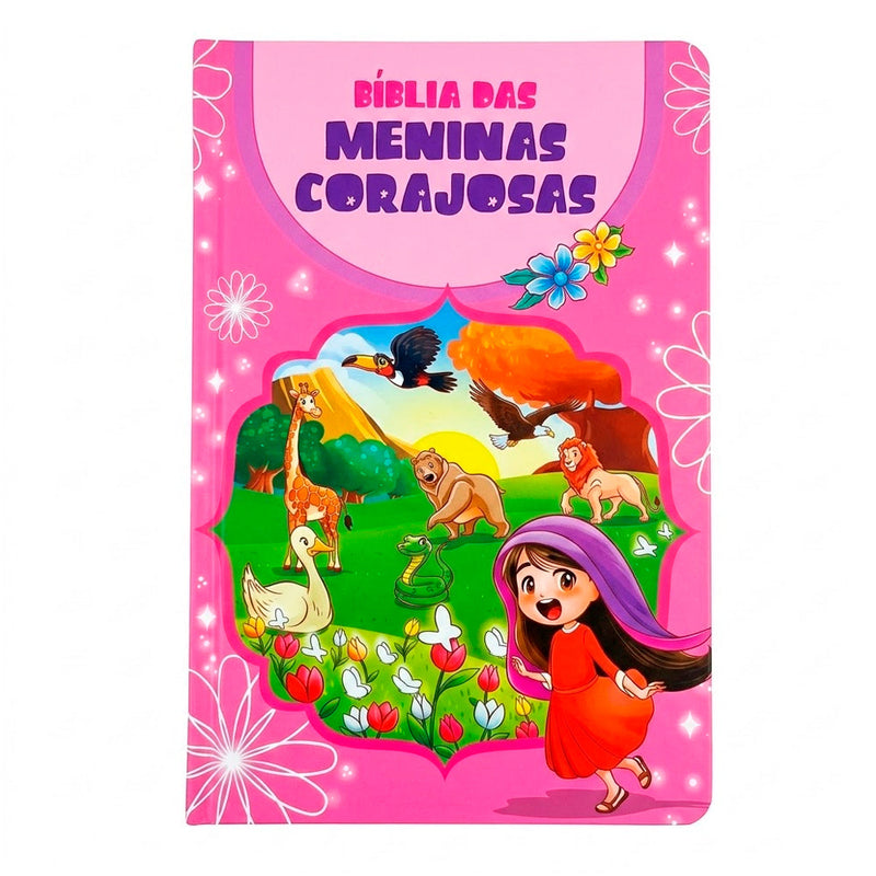 Bíblia das Meninas Corajosas | NVA | Full Color | C/ Harpa | Rosa
