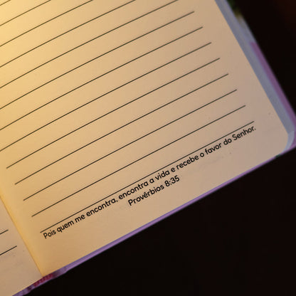 Caderno Moleskine Rosa | Com Pauta | Capa Lírios Rosa